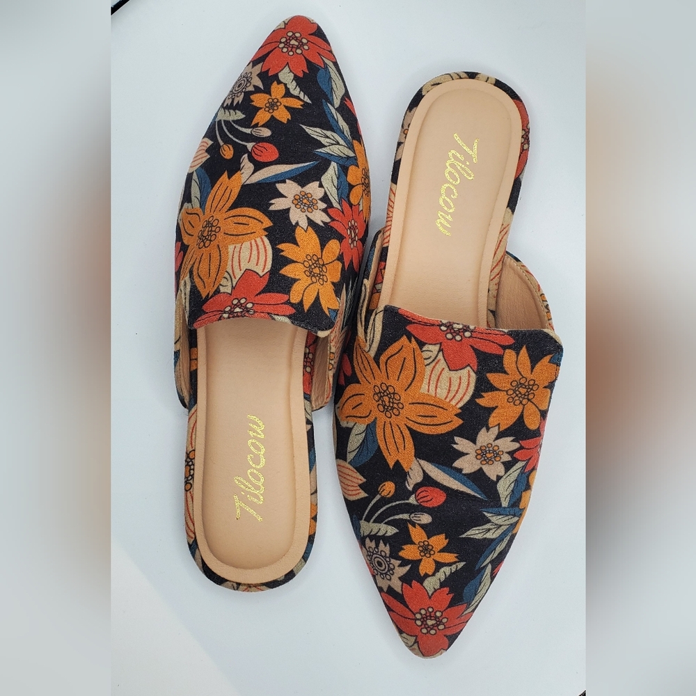 Tilocow Floral Slip-On Mules